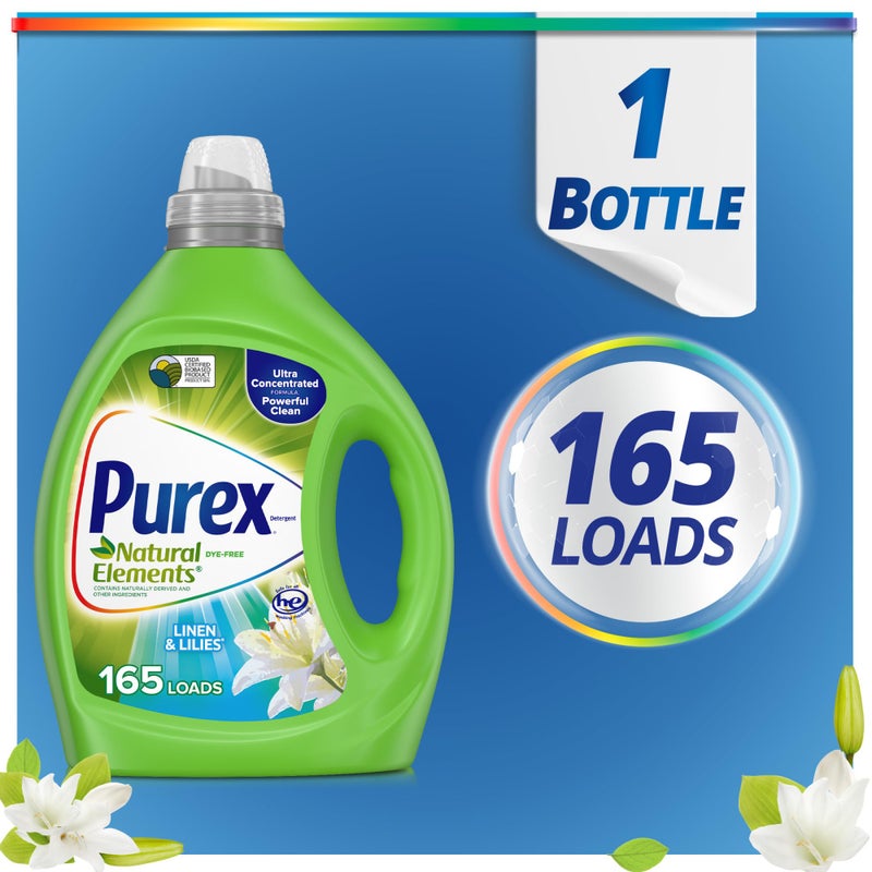 Purex Liquid Laundry Detergent, Ultra Concentrated, Natural Elements Linen & Lilies, 82.5 Ounce, 165 Loads - Image 3